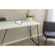 Work 1 íróasztal, fehér asztallap, fekete fém láb