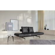 Ghia ágyazható kanapé, fekete textilbőr