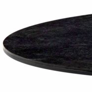 Laxey étkezőasztal ovális, fekete kerámia, fekete fém láb