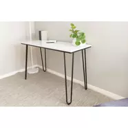 Work 2 íróasztal, fehér asztallap, fekete fém láb