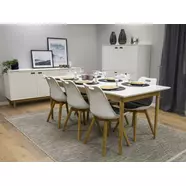 Svea bővíthető asztal, fehér/tölgy