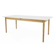 Svea bővíthető asztal, fehér/tölgy, 195(275)x90 cm
