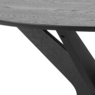 Duncan étkezőasztal, D105cm, fekete asztallap, fekete fa láb