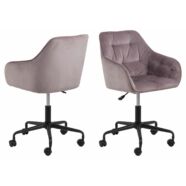 Brooke irodai design szék, rózsaszín bársony