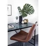 Hype irodai design szék, vintage barna textilbőr, fekete csillagláb