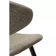Napoleon design karfás szék, barna bouclé, fekete fém láb