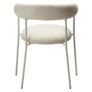Plenti design karfás szék, törtfehér bouclé, törtfehér fém láb