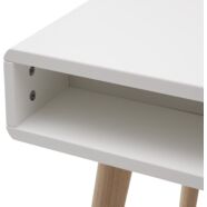 Mino íróasztal, 2 fiókos, fehér, tölgy láb