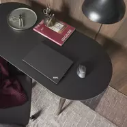 Norton íróasztal, fekete, sötétszürke olajozott tölgy láb