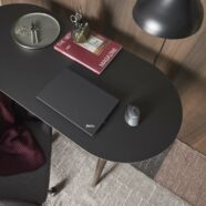 Norton íróasztal, fekete, sötétszürke olajozott tölgy láb