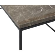 Square dohányzóasztal, barna márvány, 40x40 cm