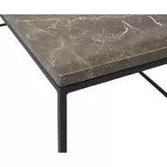 Square dohányzóasztal, barna márvány, 50x50 cm
