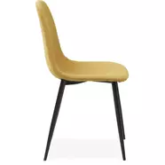 Timon design szék, okkersárga bouclé, fekete fém láb