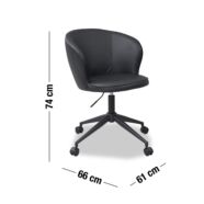 Gain irodai szék, fekete textilbőr, fekete fém láb