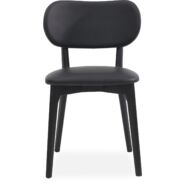 Zora design szék, fekete textilbőr, fekete lakkozott tölgy láb