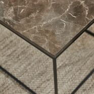 Square dohányzóasztal, barna márvány, 100x50 cm,