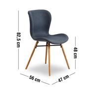 Batilda design szék, sötétszürke szövet, fehérített tölgy láb