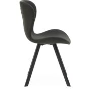 Batilda design szék, mokka bőr fekete fém láb