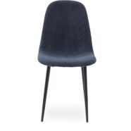 Timon design szék, szürke kordbársony, fekete fém láb