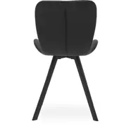 Batilda design szék, fekete textilbőr, fekete fém láb