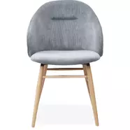 Ashton design karfás szék, sötétszürke bársony, lakkozott tölgy láb