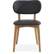 Zora design szék, fekete textilbőr, olajozott tölgy láb