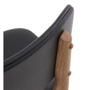 Zora design szék, fekete textilbőr, olajozott tölgy láb