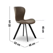 Batilda design szék, taupe bouclé, fekete fém láb