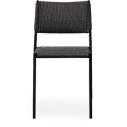 Loop design szék, fekete fonat, fekete fém láb