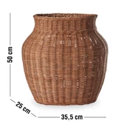 Bryne váza, natúr rattan, H50 cm