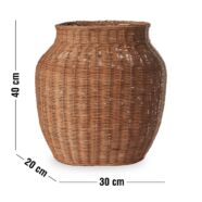 Bryne váza, natúr rattan, H30 cm