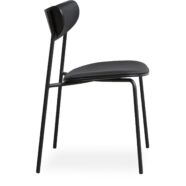 Stretch design szék, fekete textilbőr, fekete fém láb
