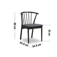 Norrland design szék, fekete textilbőr ülőlap, fekete tölgy láb