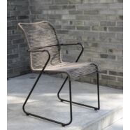 Branco kerti szék, taupe, feketére festett fém láb