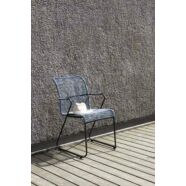 Branco kerti szék, kék, feketére festett fém láb