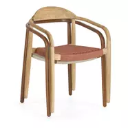 Nina design szék, akácfa, terrakotta színű kötél