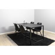 Lipp étkezőasztal, 140x90 cm, matt fekete