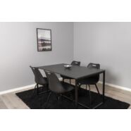 Lipp étkezőasztal, 140x90 cm, matt fekete