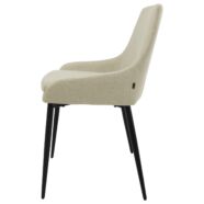 Liv design szék, homok bouclé, fekete fém láb