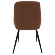 Liv design szék, rozsdavörös bouclé, fekete fém láb