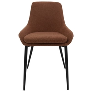 Liv design szék, rozsdavörös bouclé, fekete fém láb