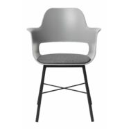 Whistler karfás szék, szürke PP, szürke ülőlap