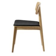 Livo szék, tölgy/fekete textilbőr