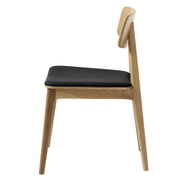 Livo design szék, tölgy/fekete textilbőr