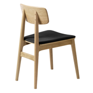 Livo design szék, tölgy/fekete textilbőr