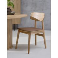 Livo design szék, tölgy/sötétbarna textilbőr
