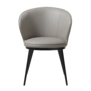 Gain karfás design szék, taupe textilbőr