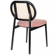 Spike design szék, natúr/rózsaszín, fekete fa láb