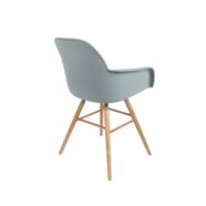 Albert Kuip karfás design szék, világosszürke PP, natúr kőris láb