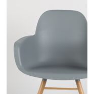 Albert Kuip karfás design szék, világosszürke PP, natúr kőris láb